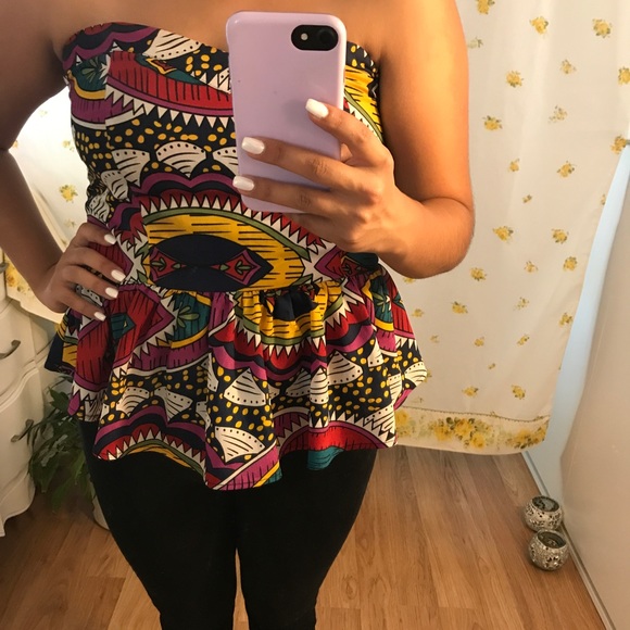 Colorful Strapless Top - Picture 4 of 4